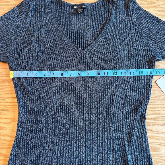 NWT Athleta Reverie Ribbed Sweater Dress Navy V-Neck Large - Picture 12 of 15
